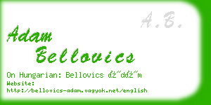 adam bellovics business card